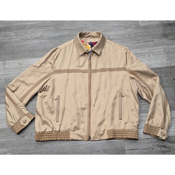 Vintage Avi Rossini Double Full Zip Removable Collar Bomber Jacket - Picture 1 of 9